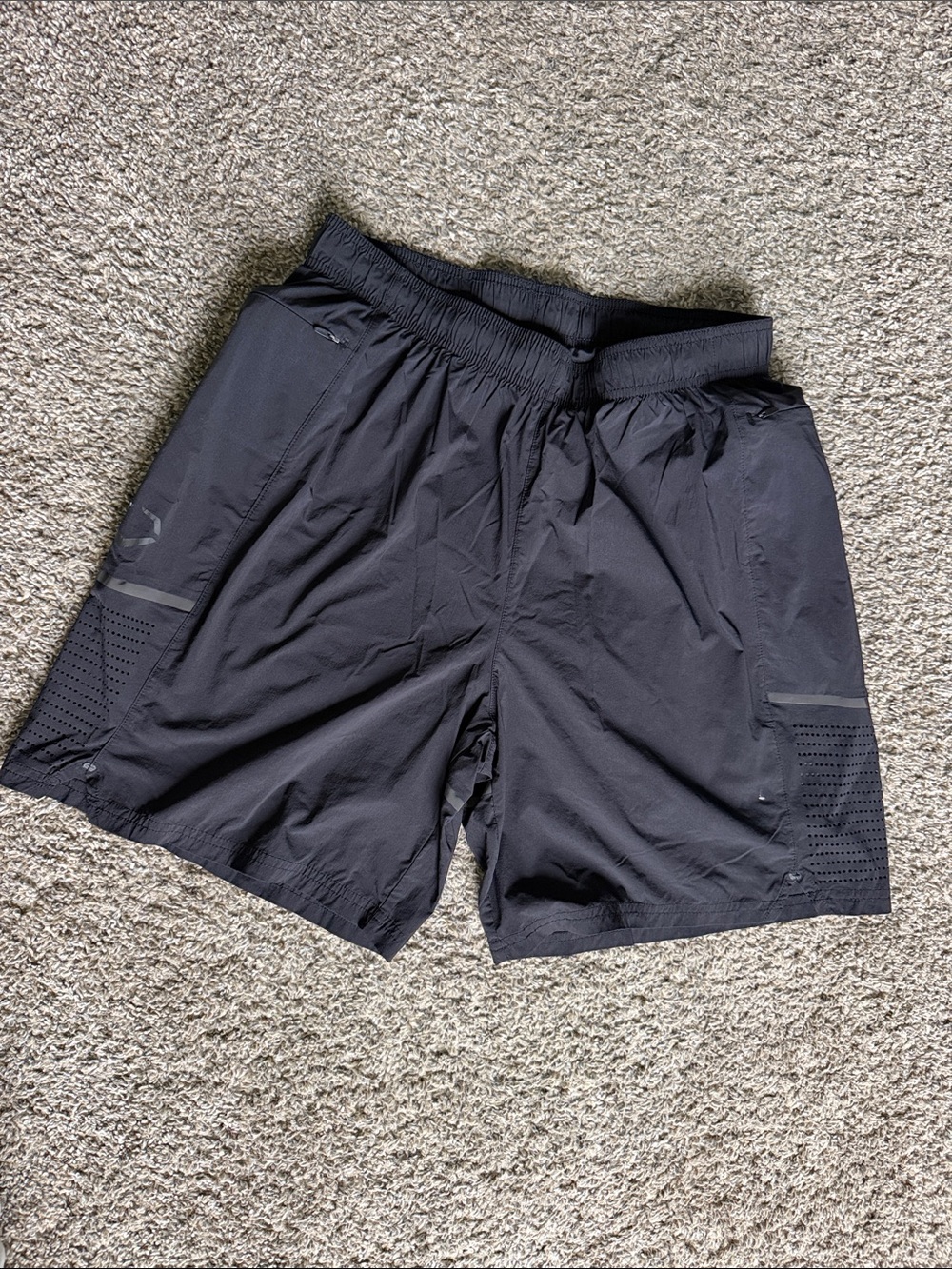 Men's Black Athletic Training Shorts with Ventilation